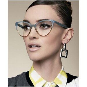 SEE Eyewear Eyeglasses Glasses Cat Eye Frames in Greenish Blue & Grey Style 6963